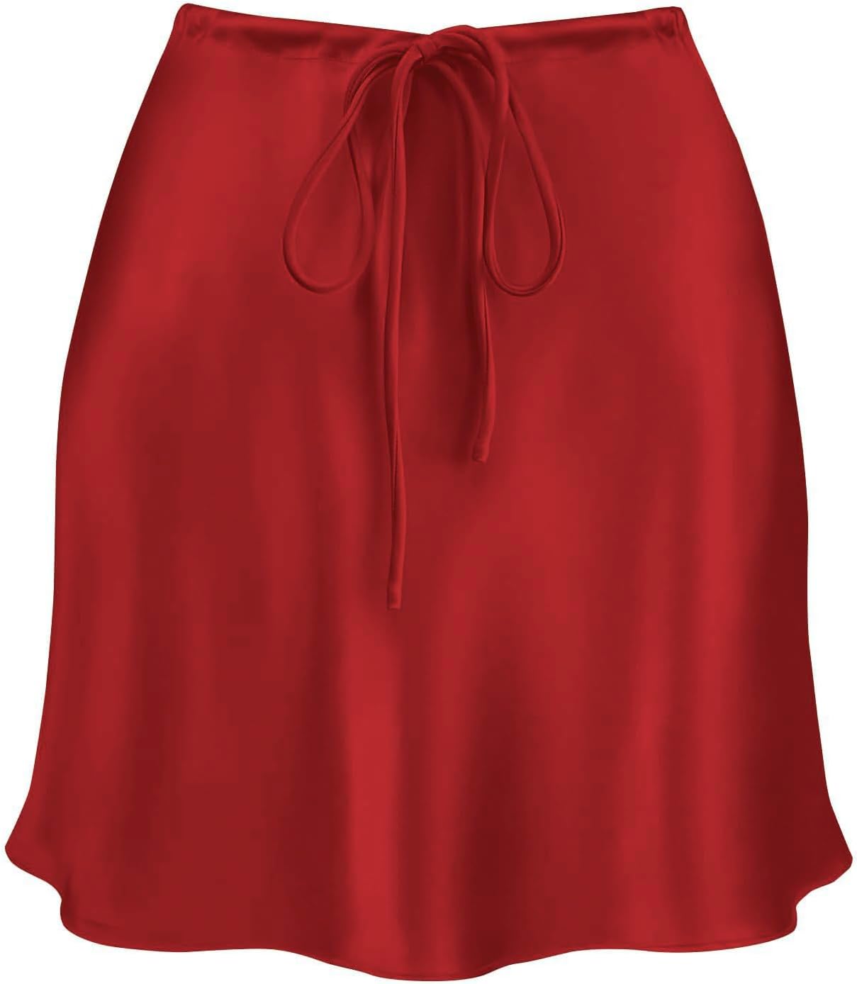 Women's Drawstring Satin Mini Skirt