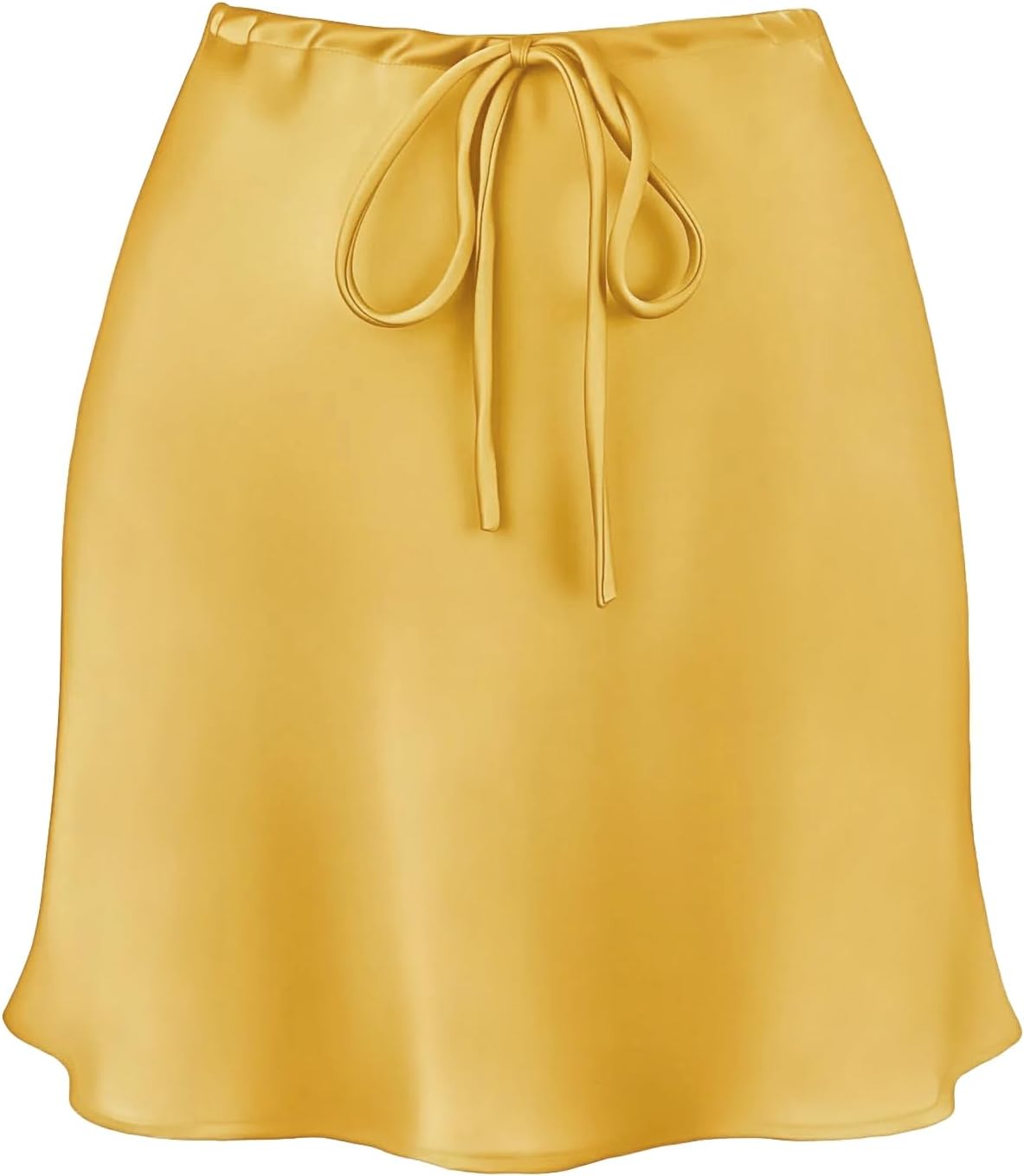 Women's Drawstring Satin Mini Skirt