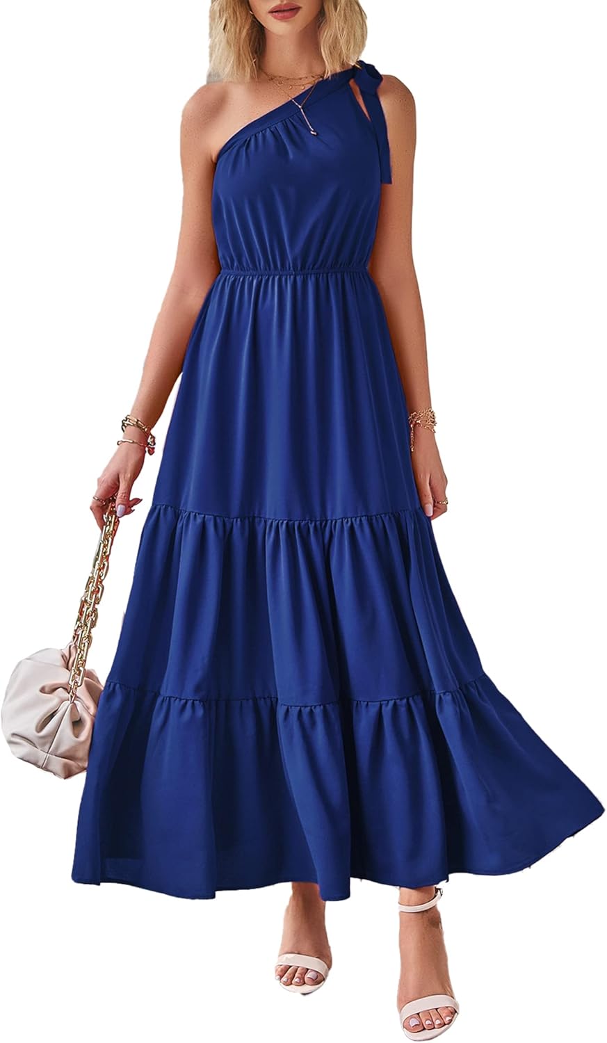 Women's Summer Floral One-Shoulder Long Dress