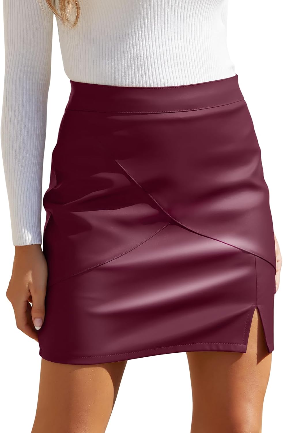 Women's Faux Leather Skirt