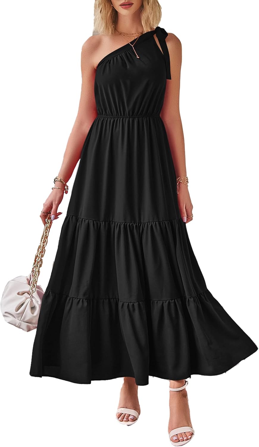 Women's Summer Floral One-Shoulder Long Dress