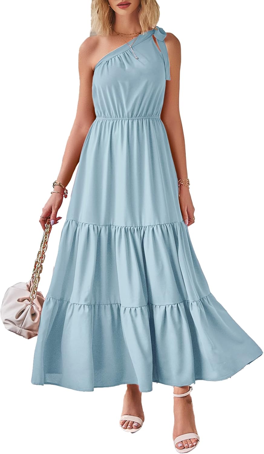 Women's Summer Floral One-Shoulder Long Dress