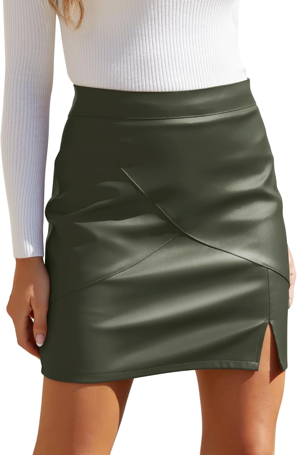 Women's Faux Leather Skirt