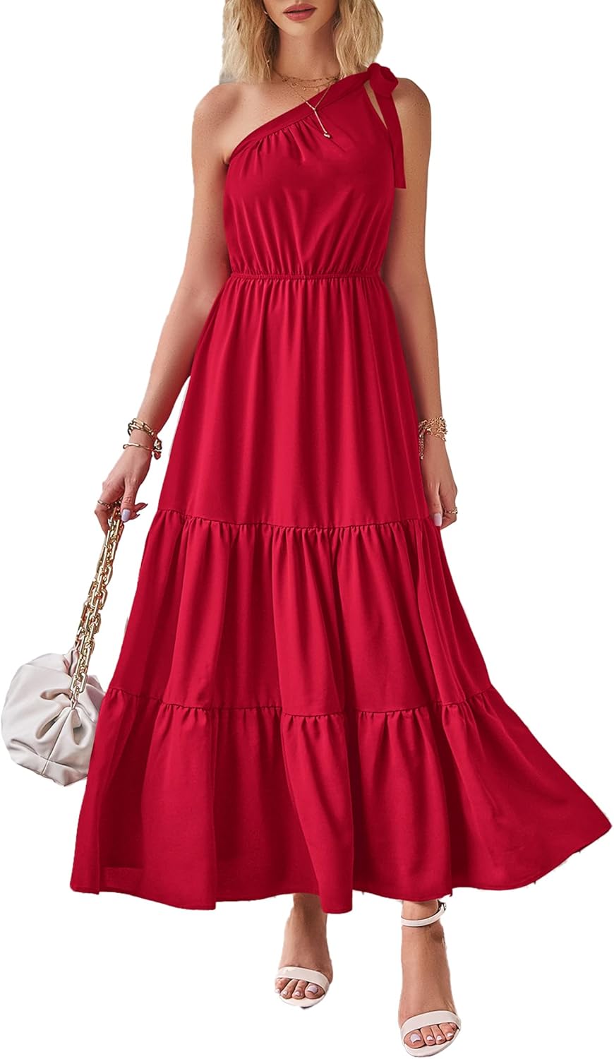 Women's Summer Floral One-Shoulder Long Dress