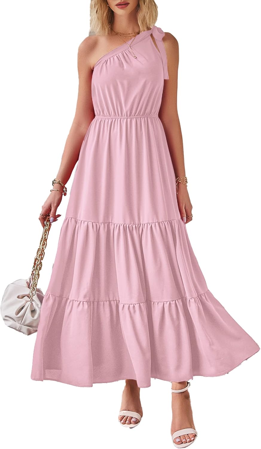 Women's Summer Floral One-Shoulder Long Dress