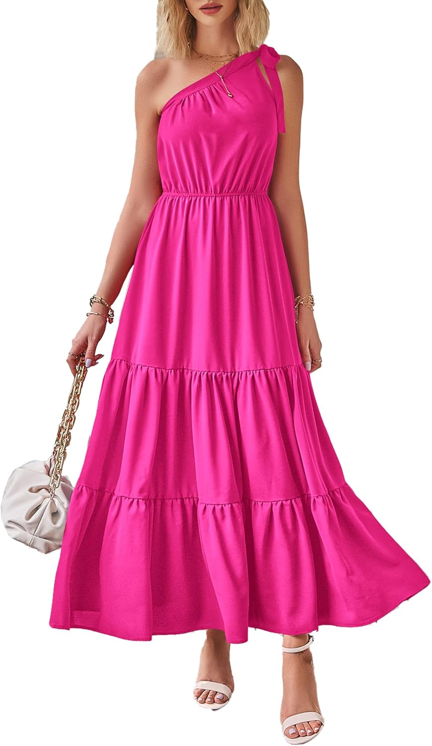 Women's Summer Floral One-Shoulder Long Dress