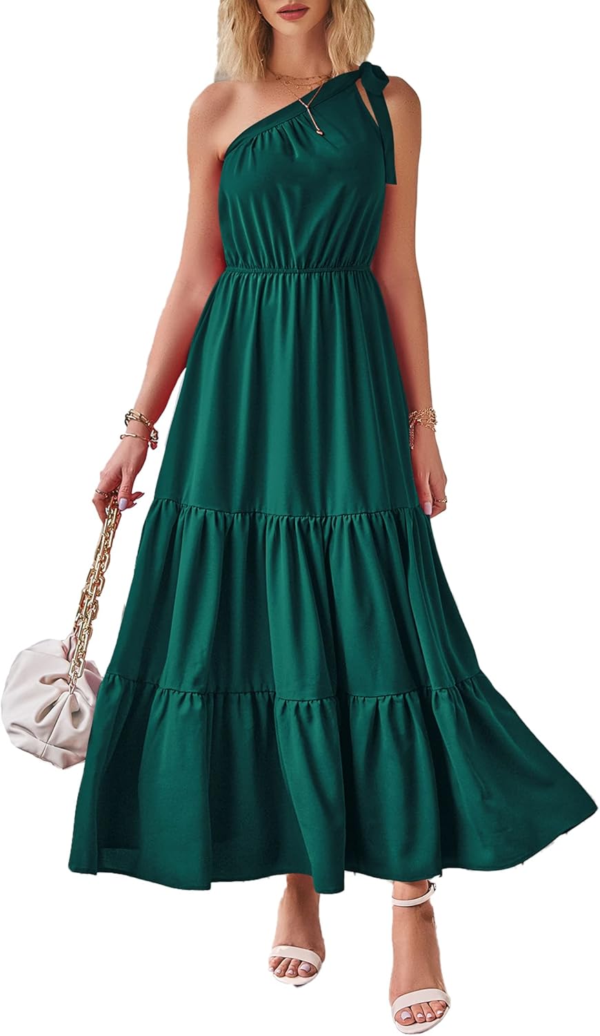 Women's Summer Floral One-Shoulder Long Dress
