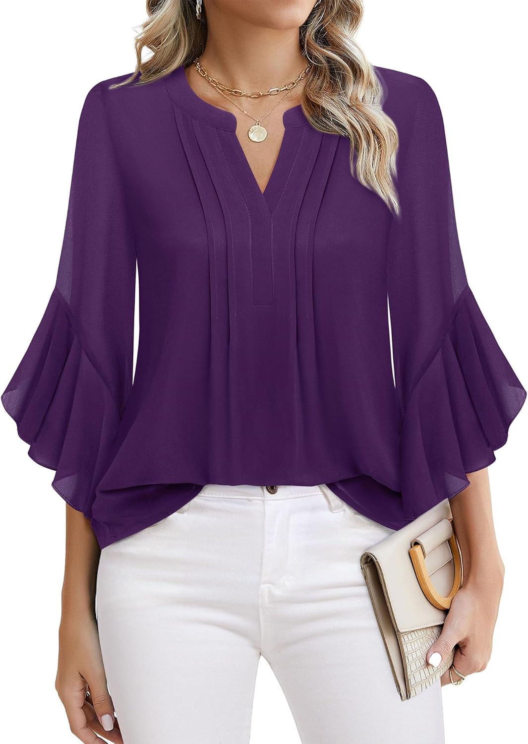 Lady's Sleeveless Elegant and Casual Blouse