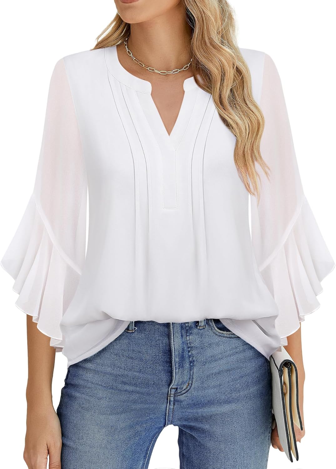 Lady's Sleeveless Elegant and Casual Blouse