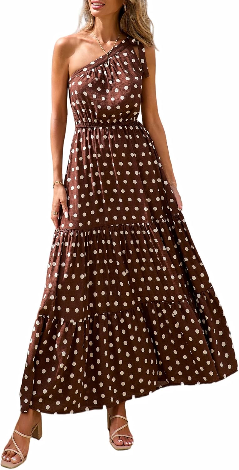 Women's Summer Floral One-Shoulder Long Dress